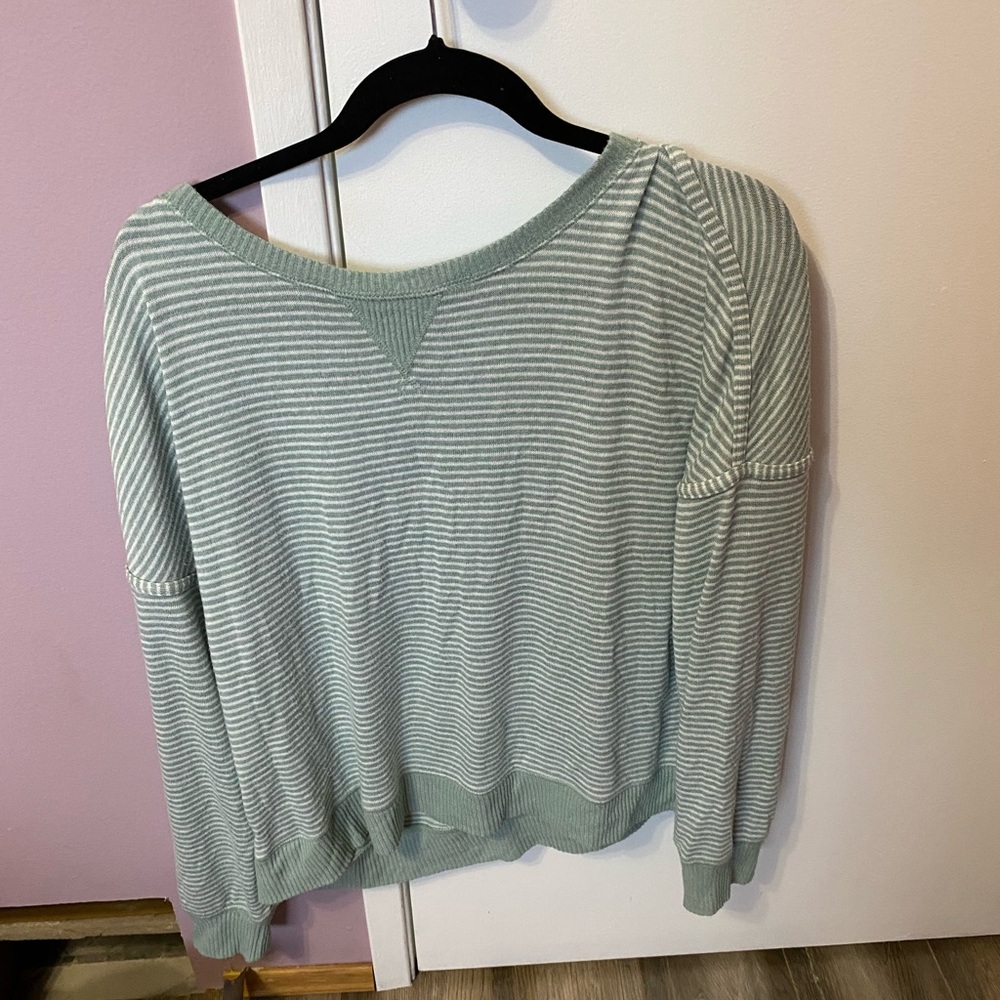 Green striped sweater-size large
